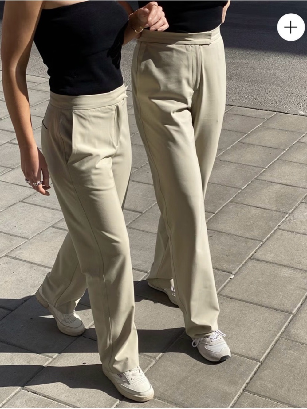 Djerf Avenue Tall Cream Straight Leg Trousers Size M 34L